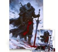 Puzzle da 1000 pezzi con cavaliere delle nevi vichingo berserker per ragazzi, divertimento intellettuale e rilassante, taglio fine, regalo invernale (38x26cm)