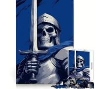 Puzzle da 1000 pezzi con cavaliere scheletro e spada, ideale per adulti, regalo, gioco di abilità, antistress, taglio preciso, lista dei desideri di Babbo Natale 38x26cm