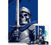 Puzzle da 1000 pezzi con cavaliere scheletro e spada, ideale per adulti, regalo, gioco di abilità, antistress, taglio preciso, lista dei desideri di Babbo Natale 38x26cm