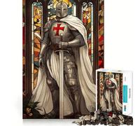 Puzzle da 1000 pezzi con cavaliere templare per adolescenti, ideale per stimolare la memoria, migliorare la luminosità e favorire il relax, da assemblare e decorare la parete 50x75cm