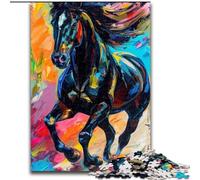 Puzzle da 1000 pezzi con cavalli colorati, puzzle impossibili per adulti, rompicapo educativo, decorazione artistica per casa e ufficio, età 14+, dimensioni 38x26cm