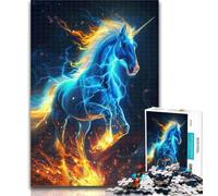 Puzzle da 1000 pezzi con cavalli e fulmini, 1000 pezzi per adolescenti, antistress, sfida difficile, migliora l'amore tra coppie, 26x38cm