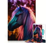 Puzzle da 1000 pezzi con cavallo arcobaleno per ragazzi, stimola la memoria, favorisce la calma e il relax, con taglio di alta qualità, un regalo speciale (50x75cm)