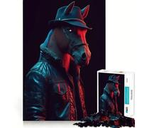 Puzzle da 1000 pezzi con cavallo cyberpunk al neon per adolescenti, gioco per allenare la mente, divertente e rilassante, oggetto da collezione (38x52cm)