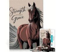 Puzzle da 1000 pezzi con cavallo e forza per ragazzi, stimolante per lo sviluppo delle capacità cognitive, ideale per il tempo libero, con bordi precisi e un regalo pensato con cura 38x52cm