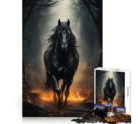 Puzzle da 1000 pezzi con cavallo nero che cammina, ideale per adolescenti, per il benessere mentale, il tempo libero e il divertimento Perfetto per creare un bel puzzle e fare una bella idea regalo