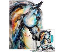 Puzzle da 1000 pezzi con cavallo selvaggio e acquerello Un gioco avvincente per coltivare la pazienza rilassante e stimolante ideale come regalo educativo per il Secret Santa (dimensioni 38x26cm)