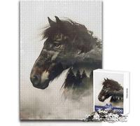 Puzzle da 1000 pezzi con cavallo selvaggio nella natura per adolescenti, gioco di apprendimento del pensiero strategico, regalo significativo ideale per qualsiasi evento, dimensioni 38x26cm