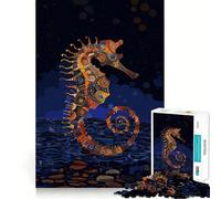 Puzzle da 1000 pezzi con cavalluccio marino Gustav, ideale per adulti, per esercitare la mente, per il divertimento in famiglia, con taglio di precisione e come regalo (38x26cm)