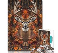 Puzzle da 1000 pezzi con cervi nella giungla per adolescenti, antistress, sfida difficile, decorazioni e regali unici per la casa, 38x26cm