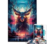 Puzzle da 1000 pezzi con cervo al neon gioco per famiglie gioco educativo sfida regalo per compleanni analisi e logica (dimensioni 75x50cm)