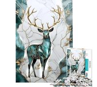 Puzzle da 1000 pezzi con cervo astratto in stile Kintsugi Un gioco avvincente per coltivare la pazienza rilassante che stimola l'analisi e la logica Un'opera d'arte un regalo perfetto (38x52cm)