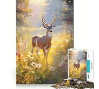 Puzzle da 1000 pezzi con cervo dalla coda bianca per adulti,gioco di memoria e allenamento della mente,taglio laser per un incastro perfetto, alleviare lo stress (38x26cm)