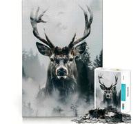 Puzzle da 1000 pezzi con cervo dalla presenza adulti, un gioco di allenamento mentale, divertimento casual, taglio di precisione e regalo artistico 38x52cm