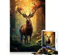 Puzzle da 1000 pezzi con cervo del bosco per adulti, stimolante per il pensiero strategico, ideale per momenti di relax, con un design pulito e un regalo invernale (38x26cm)