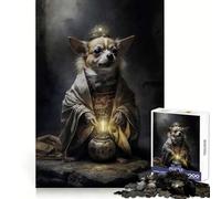 Puzzle da 1000 pezzi con Chihuahua e monaco,taglio preciso,divertente sfida per la mente,gioco per il tempo libero,regalo artistico di Natale (38x26cm)