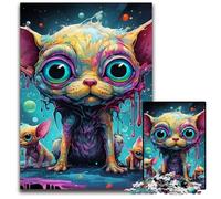 Puzzle da 1000 pezzi con Chihuahua psichedelico, rompicapo stimolante per adolescenti, gioco interattivo divertente per famiglie, 50x75CM/19,68x29,52 pollici