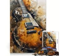 Puzzle da 1000 pezzi con chitarra rock ad acquerello per adolescenti, stimolante per la mente, ideale per una fuga rilassante e senza cuciture, perfetto per le vacanze (38x52cm)