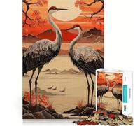 Puzzle da 1000 pezzi con cicogne, tradizionale giapponese, per adolescenti, che migliora la memoria, gioco rilassante, bordi precisi, oggetto dei desideri di Babbo Natale 50x75cm