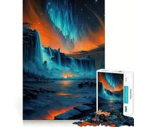 Puzzle da 1000 pezzi con cielo arancione e cascate del Niagara per adulti, gioco intelligente e rilassante, assemblaggio di motivi, regalo elegante (38x52cm)