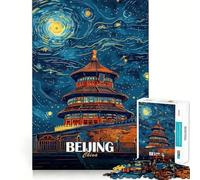 Puzzle da 1000 pezzi con cielo notturno di Pechino,Cina,decorazione elegante e compatta,gioco per la concentrazione,gioco rilassante,regalo di compleanno (50x75cm)