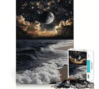 Puzzle da 1000 pezzi con cielo notturno e paesaggio marino per adulti, gioco di logica e divertimento da giocare insieme, bordo premium, regalo elegante (38x52cm)
