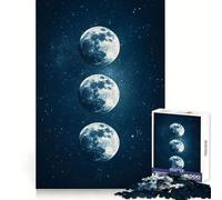 Puzzle da 1000 pezzi con cielo notturno e tre lune per adulti e ragazzi, ideale per allenare la mente, creare un'atmosfera serena, con taglio laser e un design elegante (38x26cm)