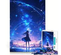 Puzzle da 1000 pezzi con cielo notturno in stile anime per adulti, ideale per stimolare la memoria, divertimento al chiuso e assemblaggio di motivi, regalo di Natale (38x52cm)