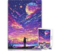 Puzzle da 1000 pezzi con cielo notturno pixelato, gioco divertente per lo sviluppo cognitivo, regalo speciale per una celebrazione premurosa, dimensioni 38x52cm