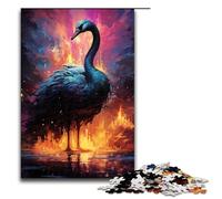 Puzzle da 1000 pezzi con cigni neri di colore strano regali per adulti lista dei desideri di Natale con Babbo Natale per adolescenti dai 14 anni in su 75x50 cm