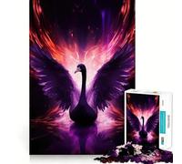 Puzzle da 1000 pezzi con cigno di fuoco viola per ragazzi, gioco intelligente, immagine da assemblare per un momento di relax, regalo adorabile (38x26cm)