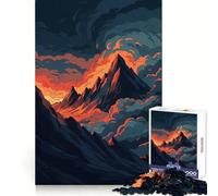 Puzzle da 1000 pezzi con cime montuose e nuvole al tramonto per adulti e ragazzi, gioco di logica, relax, taglio perfetto, articolo dei desideri di Babbo Natale (38x52cm)