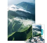 Puzzle da 1000 pezzi con cime montuose tra le nuvole Aiuta ad allenare la mente è un elemento decorativo per la casa e un giocattolo antistress Adatto a partire dai 14 anni (38x26cm)