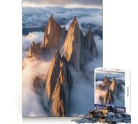 Puzzle da 1000 pezzi con cime montuose tra le nuvole per adulti, gioco di logica e divertimento rilassante con bordi lisci, regalo speciale (38x52cm)