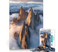 Puzzle da 1000 pezzi con cime montuose tra le nuvole per adulti, gioco di logica e divertimento rilassante con bordi lisci, regalo speciale (38x52cm)