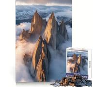 Puzzle da 1000 pezzi con cime montuose tra le nuvole per ragazzi, rompicapo rilassante, arte da assemblare, regalo di alta qualità (50x75cm)