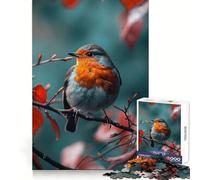 Puzzle da 1000 pezzi con cinciallegra che si nutre, stimolante per la mente, per il tempo libero e il divertimento, con chiusura di sicurezza, ideale come regalo di compleanno (38x26cm)