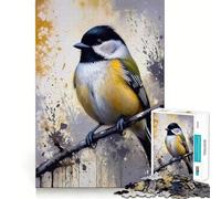 Puzzle da 1000 pezzi con cinciallegra dipinta ad acquerello su ramoGioco di squadra perfetto,attività per la mente,divertente e rilassante,ideale come regalo di Natale (38x52cm)