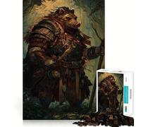 Puzzle da 1000 pezzi con cinghiale guerriero nella foresta,taglio perfetto,divertente rompicapo cognitivo,gioco per il tempo libero,regalo artistico di Natale 50x75cm