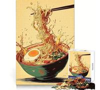 Puzzle da 1000 pezzi con ciotola di ramen, bacchette e schizzi, ideale per adolescenti, per rafforzare la memoria e il legame familiare, con bordi precisi e un regalo premuroso (50x75cm)