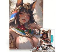 Puzzle da 1000 pezzi con Cleopatra in stile anime, decorazione da parete, stimolante da completare, ideale per rafforzare il legame di coppia 50x75cm