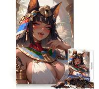 Puzzle da 1000 pezzi con Cleopatra in stile anime, ideale per adolescenti, per esercitarsi nella logica, divertente e rilassante, con bordi netti, perfetto come regalo festivo (50x75cm)