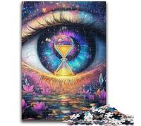 Puzzle da 1000 pezzi con clessidra negli occhi per adulti, antistress, per ammazzare il tempo in casa, per migliorare l'amore tra coppie (26x38cm)