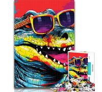 Puzzle da 1000 pezzi con coccodrilli colorati del Nilo, puzzle da 1000 pezzi per adolescenti, gioco stimolante e gioco in famiglia, regali di Babbo Natale segreto, 26x38cm