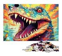 Puzzle da 1000 pezzi con coccodrilli colorati, per adulti, ideale per gli innamorati, perfetto come regalo di Natale, Capodanno e San Valentino, 50x75CM/19,68x29,52 pollici.