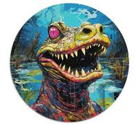Puzzle da 1000 pezzi con coccodrilli del Nilo colorati, in cartone, per adulti, perfetto per decorazioni per la casa, compleanni, feste e regali (67,5x67,5cm)
