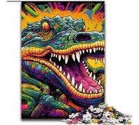 Puzzle da 1000 pezzi con coccodrilli del Nilo colorati, per adulti, regalo perfetto per compleanni, Natale, Halloween, Ringraziamento, Pasqua (dimensioni 50x75cm)