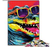 Puzzle da 1000 pezzi con coccodrilli del Nilo colorati,puzzle difficili per adulti,dimensioni 50x75cm,perfetto per il divertimento in famiglia,giochi di società,bomboniere per feste di compleanno.
