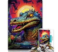 Puzzle da 1000 pezzi con coccodrilli del Nilo, per adulti e adolescenti, aiuta il cervello a esercitare i giocattoli avvincenti per coltivare la pazienza, gioco di sfida unico, 38x26cm