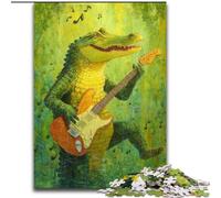 Puzzle da 1000 pezzi con coccodrillo che suona la chitarra per adulti e ragazzi, regalo di compleanno per ammazzare il tempo durante le vacanze, regali, decorazione da parete per 14+ anni (50x75cm)